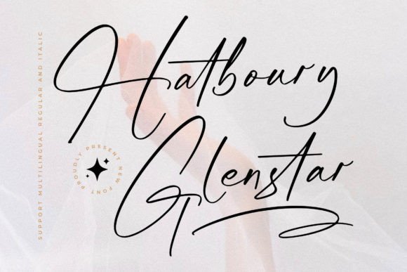 Hatboury Glenstar: A Modern Calligraphy Font for Editorial Design